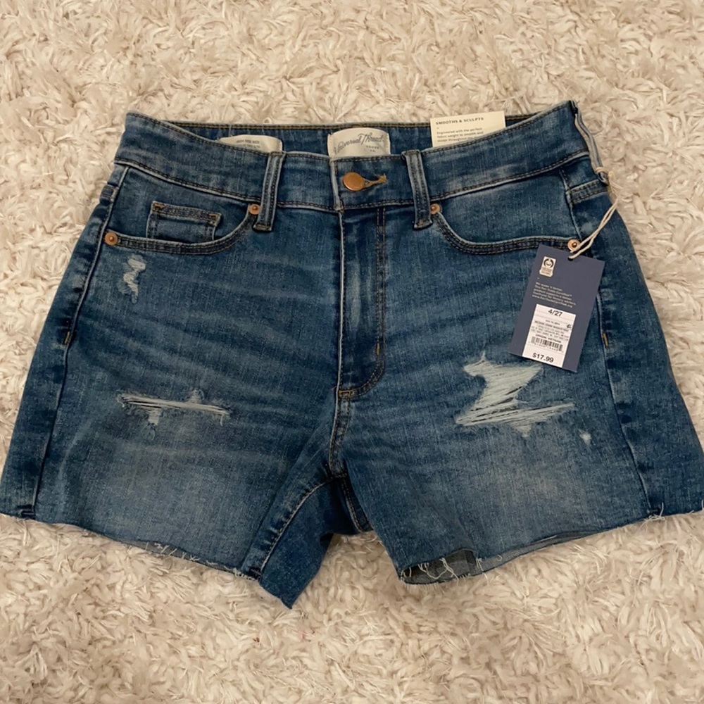 High rise midi shorts